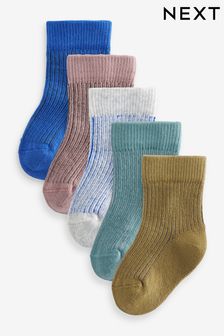 Синий - Набор из 5 пар носков для малышей (0 мес. - 2 лет) (A32136) | €8