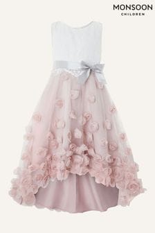 Розовое платье для девочек с 3d-цветами Monsoon Lanthe (A32199) | 2 434 грн - 2 808 грн