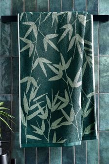 Handtuch aus Bambusfasern mit Blattdesign (A32213) | 13 € - 26 €