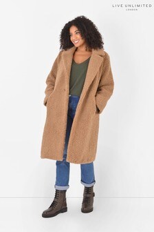 Live Unlimited Brown Curve Teddy Coat (A32258) | $246