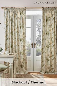 Laura Ashley Sage Green Gosford Lined Pencil Pleat Lined Curtains (A32267) | 54 € - 184 €