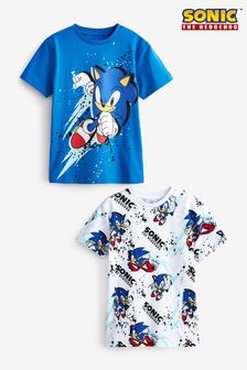  (A32724) | €39 - €54 Sonic nero/bianco - Confezione da 2 T-shirt con licenza (3-16 anni)