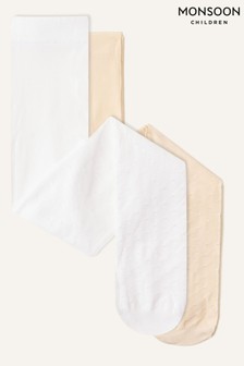 Lot de 2 collants de mariée Monsoon blancs à pois