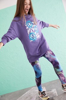 Lilac Skater Longline Sweatshirt And Sports Legging Set (3-16yrs) (A32987) | ₪ 73 - ₪ 97