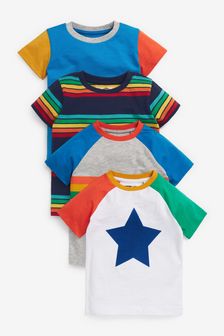 Multi Rainbow 4 Pack Short Sleeve T-Shirts (3mths-7yrs) (A33195) | €20 - €25