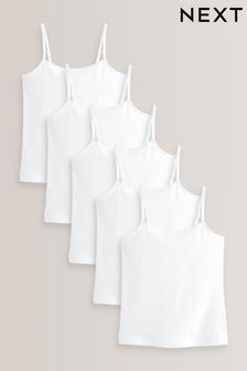 5 Pack Elastic Strappy Cami Vests (1.5-16yrs)