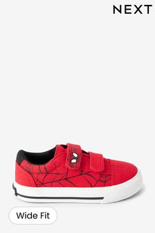 Red Spiderman Marvel Wide Fit (G) Strap Touch Fastening Shoes (A33816) | €16 - €18