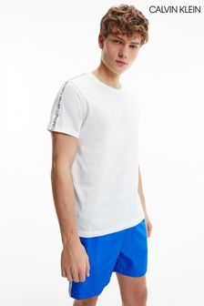 Calvin Klein Mens White Core Logo Tape T-Shirt (A34085) | ₪ 210