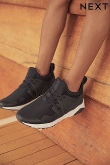 Black Mesh Elastic Lace Trainers (A34126) | ₪ 82 - ₪ 130