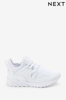 White Mesh Elastic Lace Trainers (A34127) | KRW53,400 - KRW76,900