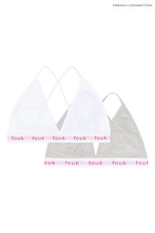 French Connection Grey Fcuk Bralette 2 Pack (A34128) | ₪ 84