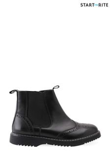 Start-Rite Revolution Black Leather Zip-Up Boots F Fit (A34483) | ₪ 279