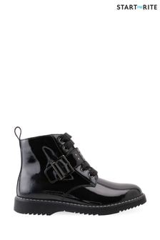 Start-Rite Icon Black Patent Leather Zip-Up Boots F Fit (A34485) | 414 SAR