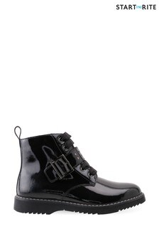 Start-Rite Icon Black Patent Leather Zip-Up Boots F Fit