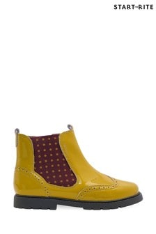 Start-Rite Yellow Chelsea Patent Leather Boots (A34493) | €26