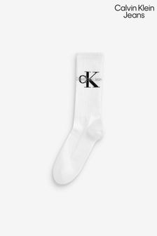 Calvin Klein White Ribbed Socks (A34534) | kr160
