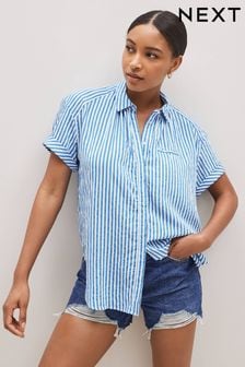 Blue Stripe Short Sleeve Button Pocket Shirt (A34599) | €17