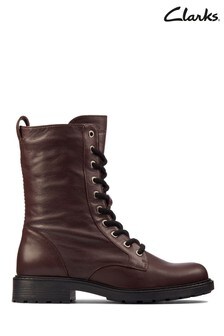 Clarks Red Wide Fit Leather Orinoco2 Style Womens Boots (A34673) | 148 €