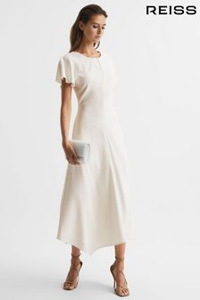 Reiss White Eleni Cap Sleeve Maxi Dress (A34747) | AED1,642