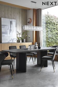 Black Shoreditch Ceramic Effect 6 to 10 Seater Extending Dining Table (A34785) | €1,075