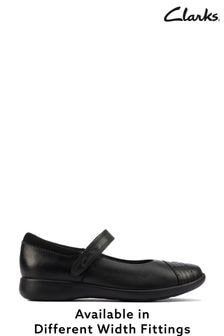 Clarks Black Multi Fit Rainbow Detail Leather Shoes (A34834) | €60