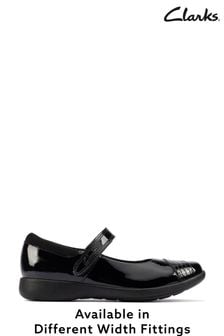 Черный лакированный - Кожаная Обувь с разноцветными вставками Clarks (A34868) | €60
