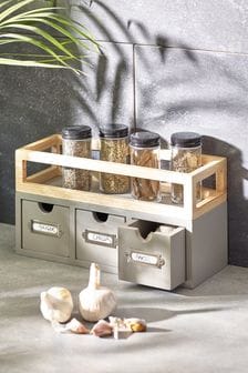 Grey Malvern Spice Rack with Drawers (A35004) | ￥3,980