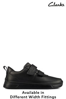 Clarks Black Leather And Patent Hook And Loop Fastening Multi Fit Shoes (A35641) | 66 €