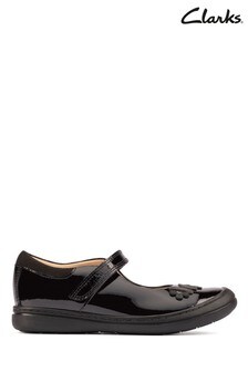 Clarks Black Patent Daisy Detail Multi Fit Shoes (A35644) | 63 €