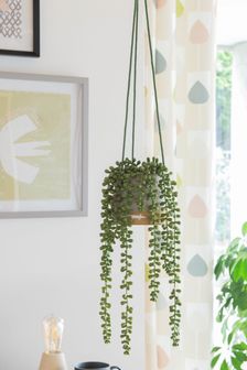 Scion Ochre Yellow Artificial Trailing Plant in Concrete Hanging Pot (A35784) | €24