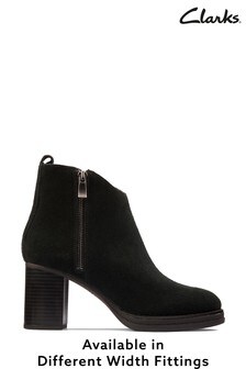 Clarks Black Mable Zip Boots