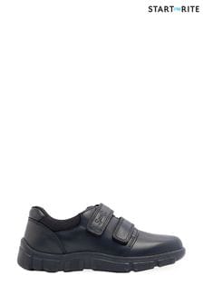 Start-Rite Origin Black Leather Double Strap School Shoes F & G Fit (A36286) | $88