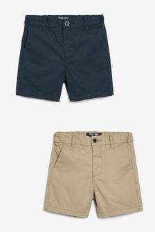 Navy & Stone 2 Pack Chino Shorts (3mths-7yrs) (A36363) | €15 - €20
