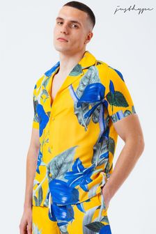Hype. Mens Yellow Hawaii Sun Resort Shirt (A36488) | $56