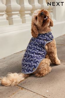 Navy Blue Dog Print Lightweight Showerproof Dog Coat (A36577) | AED24 - AED38