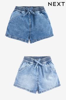Mid Blue 2 Pack Denim Shorts (3-16yrs) (A37212) | AED82 - AED116