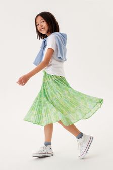 Green Floral Printed Midi Skirt (3-16yrs) (A37233) | €26 - €33