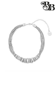 Bibi Bijoux Silver Tone Pavé Ring Multi Chain Necklace (A37311) | 94 €