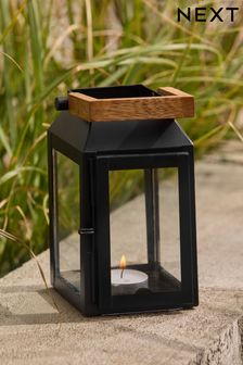 Black Bronx Metal Mini Lantern Candle Holder