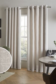 Natural Soft Chenille Eyelet Curtains (A37954) | 22 € - 58 €