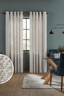 Natural Ashton Chenille Eyelet Lined Curtains (A37960) | 28 € - 71 €