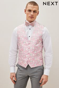 Pink Butterfly Occasion Silk Waistcoat (A38146) | €32