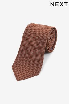 Rjava rjava - Teksturirana svilena kravata (A38168) | €17