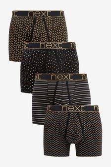 Black/Gold 4 pack A-Front Boxers (A38189) | $36