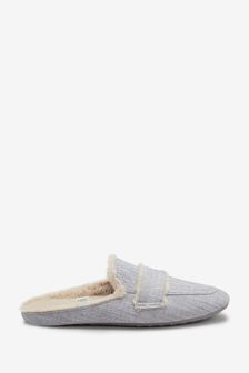 Grey Moccasin Slippers (A38242) | 28 €
