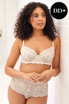 Creme - DD+ Broderie Ungefütterter langer Balconette-BH aus Spitze (A38264) | 11 €