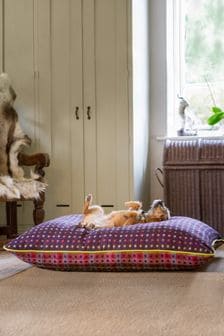 Lounging Hound Purple Pillow Bed in Mulberry Multispot Wool (A38344) | €198 - €368