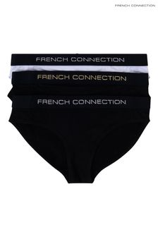 French Connection Black Metallic Fibre Briefs 3 Pack (A38490) | 40 €
