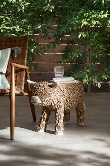 Natural Hamish The Highland Cow Sofa Side Table (A39176) | €215