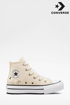 Converse Junior Beige Floral Things To Grow Lift Trainers (A39448) | €63